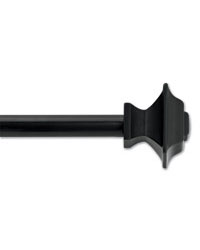 Classic Square Black Curtain Rod Set by  Ralph Lauren Wallpaper 