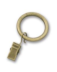 Curtain Ring with Clip Antique Brass by  Graber 