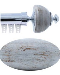 Bermes Finial Barn Board for HRail Traverse Rod by   