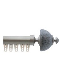 Bermes Finial Crystal Grey Granite for HRail Traverse Rod by   