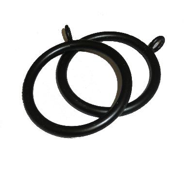 rings,curtain rings,drapery rings,curtain rod rings,metal rings,metal drapery rods,discount drapery hardware,discount drapery rings,ljb,242843 2 Inch Black Iron Ring with Eyelet