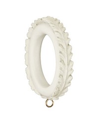 Acanthus Leaf Curtain Rings Aged White Set of 4 by   