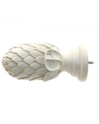 Artichoke Large Aged White Finial by   