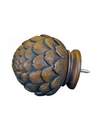 Artichoke Faux Wood Finial by  Menagerie 