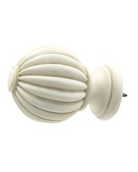 Fluted Ball Aged White Finial by  Menagerie 