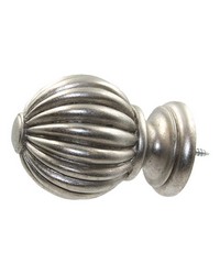 Fluted Ball Antique Silver Finial by  Menagerie 