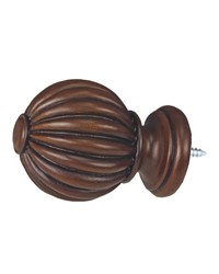 Fluted Ball Black Walnut Finial by  Menagerie 