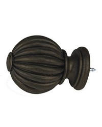 Fluted Ball Bronze Black Finial by  Menagerie 