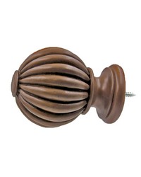 Fluted Ball Faux Wood Finial by   