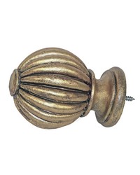 Fluted Ball Gilded Gold Finial by   