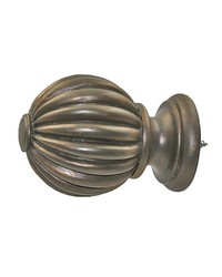 Fluted Ball Grey Gold Finial by   