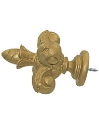 Grand Fleur De Lis Vintage Gold Finial by  Menagerie 