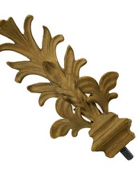 Leaf with Square Base Finial Flaxen Gold by  Menagerie 