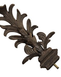 Leaf with Square Base Finial Old World Bronze by  Menagerie 