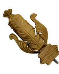 Folded Leaf Design Finial Flaxen Gold by  Menagerie 