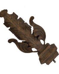 Folded Leaf Design Finial Old World Bronze by  S Harris 