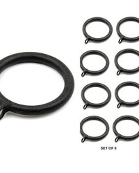 Metal Smooth Ring Set of 8 in Black by   