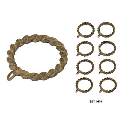 Metal Braided Ring Set of 8 Flaxen Gold Casa Artistica K72299 Gold 