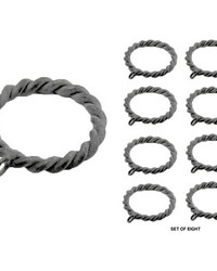 Metal Braided Ring Set of 8 Gun Metal by   