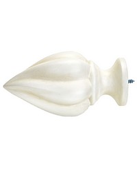 Modern Floret Aged White Finial by   