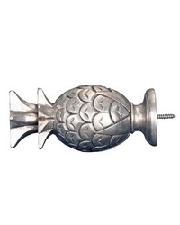 Pineapple Antique Silver Finial by  Vervain Fabrics 