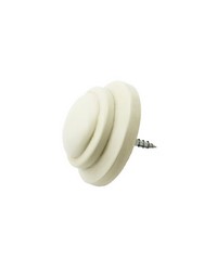 Rod End Cap Aged White Finial by   