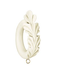 Scroll Leaf Curtain Rings Aged White Set of 4 by   