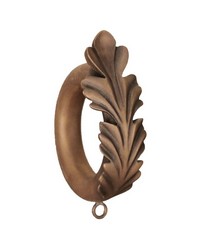 Scroll Leaf Curtain Rings Faux Wood Set of 4 by   