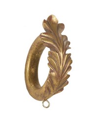 Scroll Leaf Curtain Rings Gilded Gold Set of 4 by   