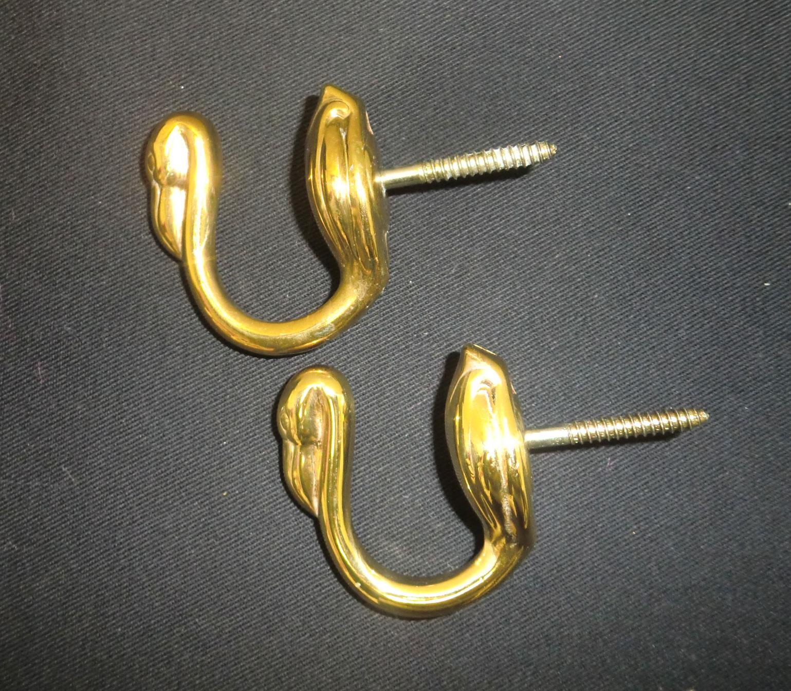 Large Swan Hook Pair1 3/8 inch Curtain Rods