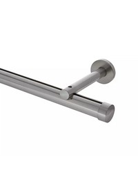 1 3/8in Diameter H-Rail Traverse System Single Rod Extended Projection  Polished Nickel by  Brewster Wallcovering 