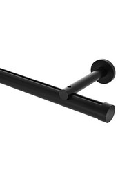 1 3/8in Diameter H-Rail Traverse System Single Rod Extended Projection  Satin Black by  Brewster Wallcovering 