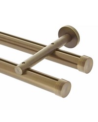 1 3/8in Diameter H-Rail Traverse System Double Rod   Antique Brass by  Brewster Wallcovering 