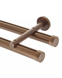 1 3/8in Diameter H-Rail Traverse System Double Rod   Brushed Bronze by  Brewster Wallcovering 