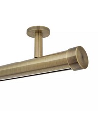 1 3/8in Diameter H-Rail Traverse System Single Rod Ceiling Mount  Antique Brass by  Brewster Wallcovering 