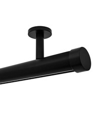 1 3/8in Diameter H-Rail Traverse System Single Rod Ceiling Mount  Matte Black by   