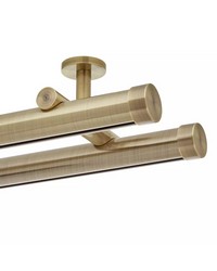 1 3/8in Diameter H-Rail Traverse System Double Rod Ceiling Mount  Antique Brass by  Brewster Wallcovering 