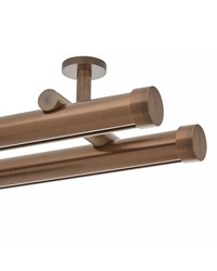 1 3/8in Diameter H-Rail Traverse System Double Rod Ceiling Mount  Brushed Bronze by  Brewster Wallcovering 