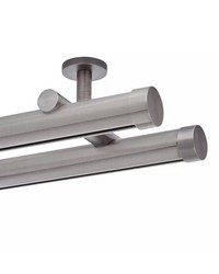 1 3/8in Diameter H-Rail Traverse System Double Rod Ceiling Mount  Polished Nickel by   