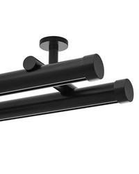 1 3/8in Diameter H-Rail Traverse System Double Rod Ceiling Mount  Satin Black by   