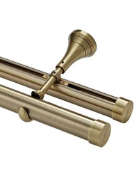 1 3/8in Diameter H-Rail Traverse System Mixed Double Rod Wall Mount  Antique Brass by  Brewster Wallcovering 