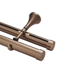 1 3/8in Diameter H-Rail Traverse System Mixed Double Rod Wall Mount  Brushed Bronze by  Brewster Wallcovering 