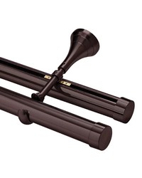1 3/8in Diameter H-Rail Traverse System Mixed Double Rod Wall Mount  Oil Rubbed Bronze by   