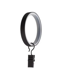 Metal Curtain Rings With Clip Matte Black  FM201 MK by   