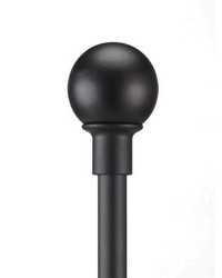 Large Ball Adjustable Curtain Rod Set 66-120 Onyx by   