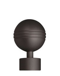 Techno Topia Notched Sphere Finial Black by   