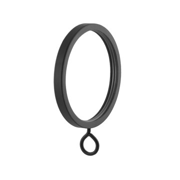 Vesta Flat Ring with Eye Black apollo 296261-BL Steel/Metal Alloy Black Curtain Rings 