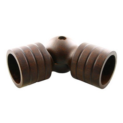 Vesta Elbow Connector Mahogany Hunley 509090  Curtain Rod Elbows and Swivel Sockets  Hunley Elbow Connector for 2in Pole