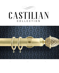 Castilian Brass Curtain Rods Vesta Curtain Rods & Hardware