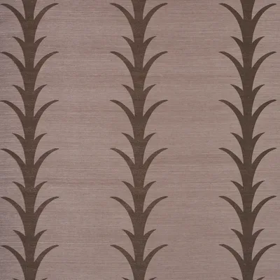 Schumacher Wallpaper Acanthus Stripe Sisal Rose Antique